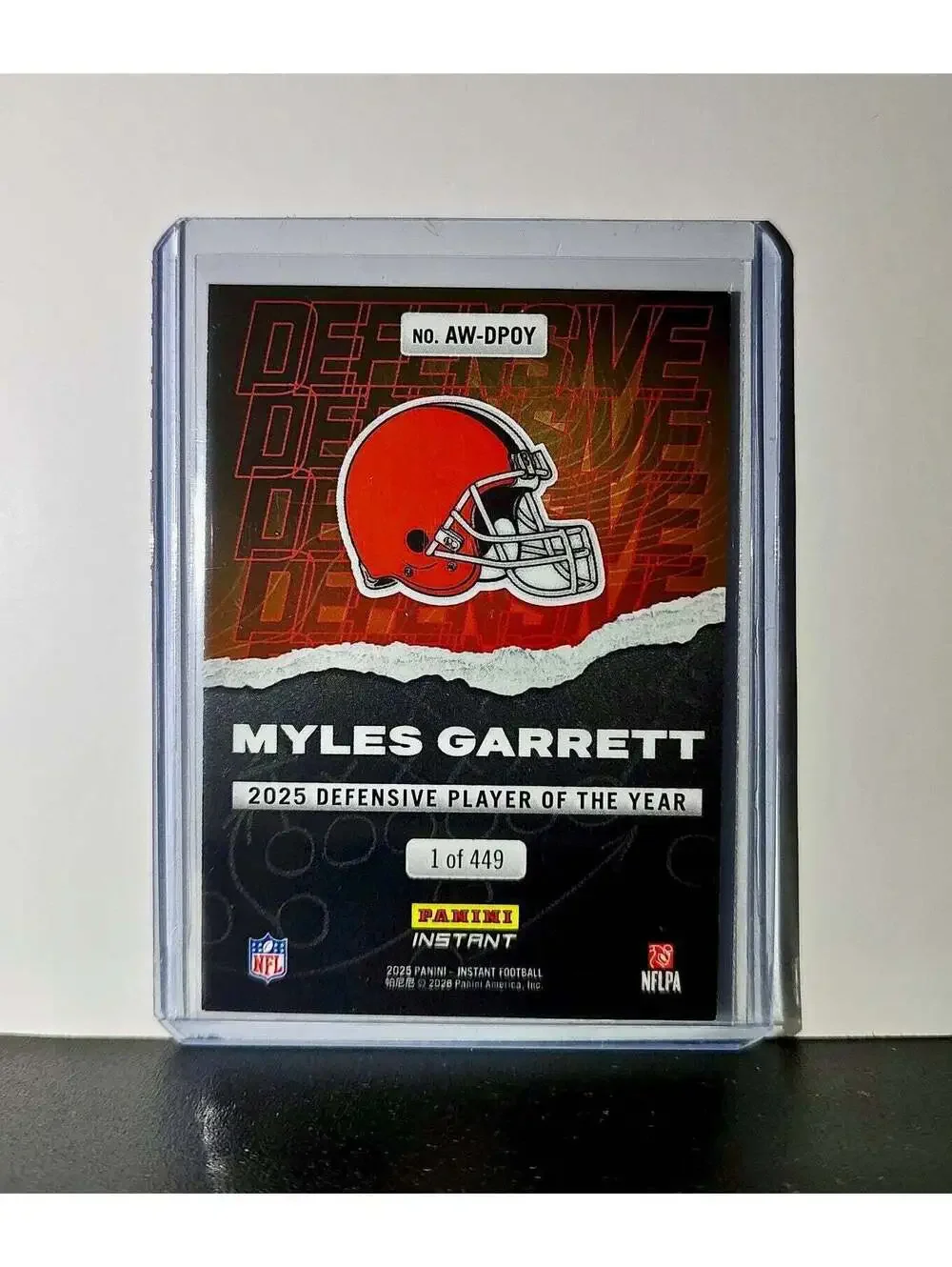 Myles Garrett 2025 Panini NFL Defensive Player of the Year Card Browns 1 of 449